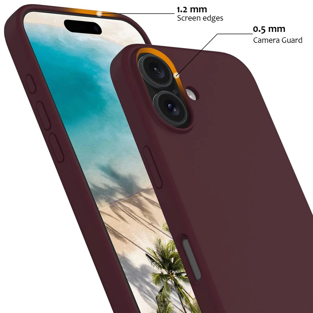 For iPhone 16 Plus Case Liquid Silicone Phone Cover Compatible with MagSafe - Wine Red - 6