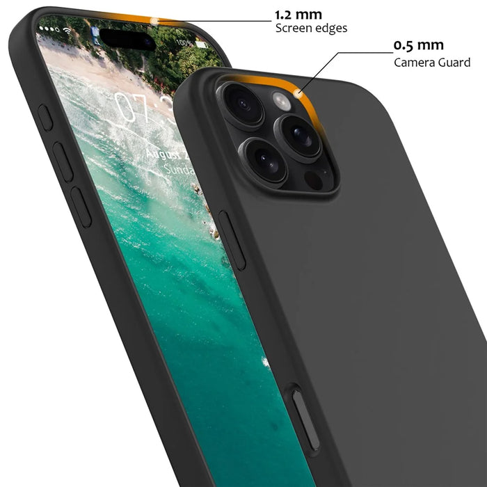 For iPhone 16 Pro Magnetic Case Shockproof Liquid Silicone Phone Cover - Black - 6