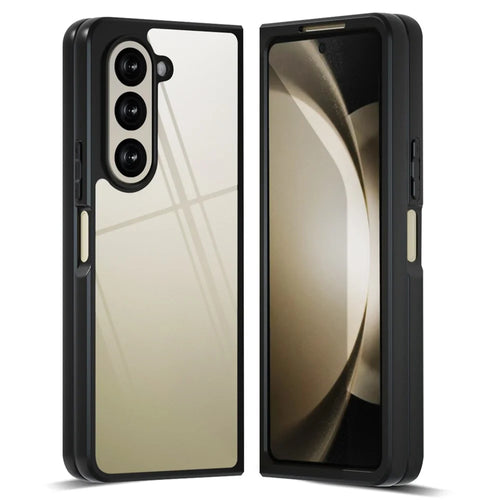 IBMRS For Samsung Galaxy Z Fold5 5G Case TPU + PC Slim Fit Shockproof Phone Cover - Transparent Black - 1