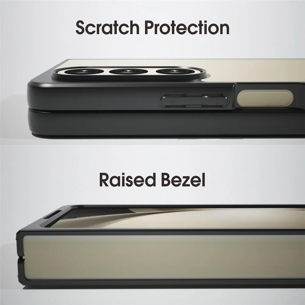 IBMRS For Samsung Galaxy Z Fold5 5G Case TPU + PC Slim Fit Shockproof Phone Cover - Transparent Black - 3