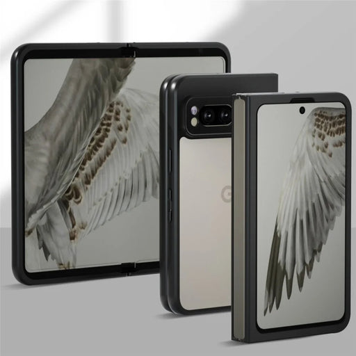 IBMRS For Google Pixel Fold Case TPU + PC Dual Layer Shockproof Phone Cover - Transparent Black - 2