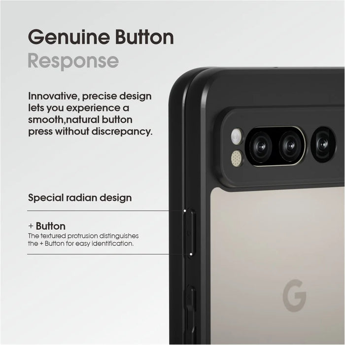 IBMRS For Google Pixel Fold Case TPU + PC Dual Layer Shockproof Phone Cover - Transparent Black - 5