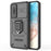 For Samsung Galaxy M35 5G Case PC+TPU Kickstand Phone Protector with Lens Cover - Black - 3