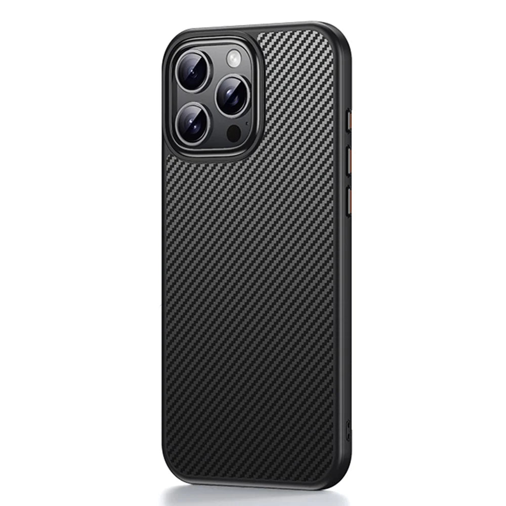 For iPhone 16 Pro Magnetic Case Compatible with MagSafe Carbon Fiber Texture PC + TPU Cover - 2