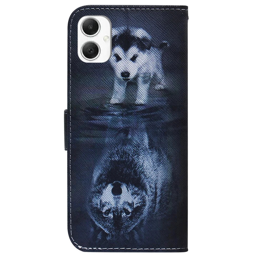 For Samsung Galaxy A06 4G Wallet Case Pattern Print Leather Phone Cover - Dog and Wolf - 7