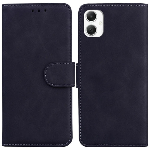 For Samsung Galaxy A06 4G Case Solid Color Leather Wallet Phone Cover - Black - 1