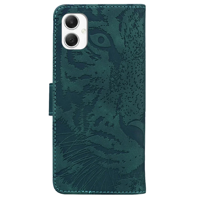 For Samsung Galaxy A06 4G Case Tiger Imprint Leather Wallet Phone Cover - Green - 7