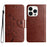 For iPhone 16 Pro Max Leather Case Butterflies Flower Pattern Wallet Stand Phone Cover - Brown - 1