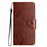 For iPhone 16 Pro Leather Case Butterflies Flower Pattern Wallet Stand Phone Cover - Brown - 5