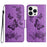 For iPhone 16 Pro Max Case Butterflies Flower Leather Wallet Flip Phone Cover - Purple - 1