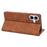For iPhone 16 Case PU Leather Shockproof Protection Wallet Phone Cover - Brown - 4