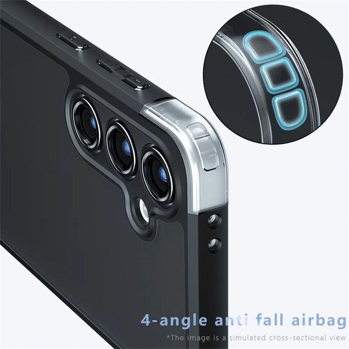 For Samsung Galaxy S24 FE Case Skin-Touch TPU + PC Matte Phone Back Cover, Transparent Black - 3
