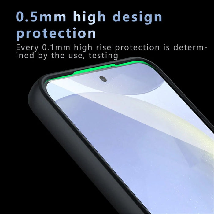 For Samsung Galaxy S24 FE Case Skin-Touch TPU + PC Matte Phone Back Cover, Transparent Black - 6