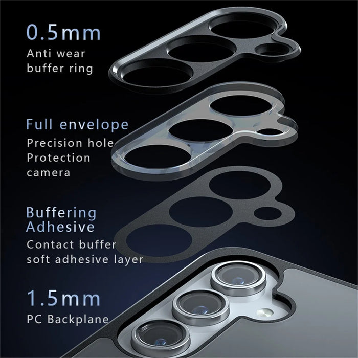 For Samsung Galaxy S24 FE Case Skin-Touch TPU + PC Matte Phone Back Cover, Transparent Black - 7