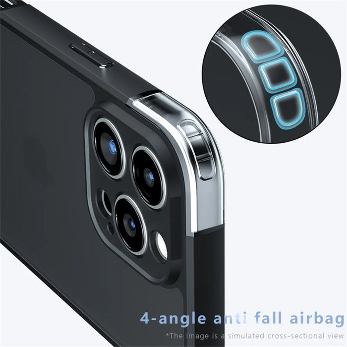 For iPhone 16 Pro Case Skin-Touch TPU + PC Matte Phone Back Cover, Transparent Black - 3