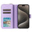 R20 For iPhone 15 Pro Max Case Zipper Pocket PU Leather Cover with 9 Card Slots - Purple - 2