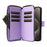 R20 For iPhone 15 Pro Max Case Zipper Pocket PU Leather Cover with 9 Card Slots - Purple - 3