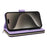 R20 For iPhone 15 Pro Max Case Zipper Pocket PU Leather Cover with 9 Card Slots - Purple - 4
