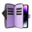 R20 For iPhone 14 Pro Case Zipper Pocket PU Leather Cover with 9 Card Slots - Purple - 3