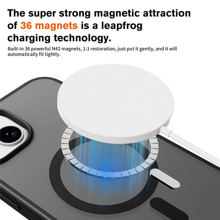 For iPhone 15 Plus Case Compatible with MagSafe TPU+PC Skin-Touch Phone Cover - Black - 3