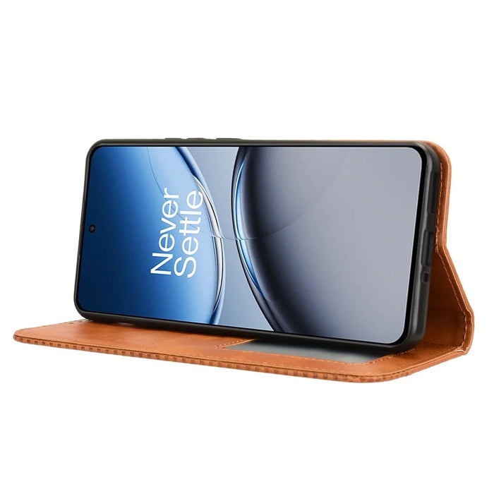 For OnePlus Nord 4 Leather Case Wallet Stand Retro Texture Phone Cover - Brown - 3
