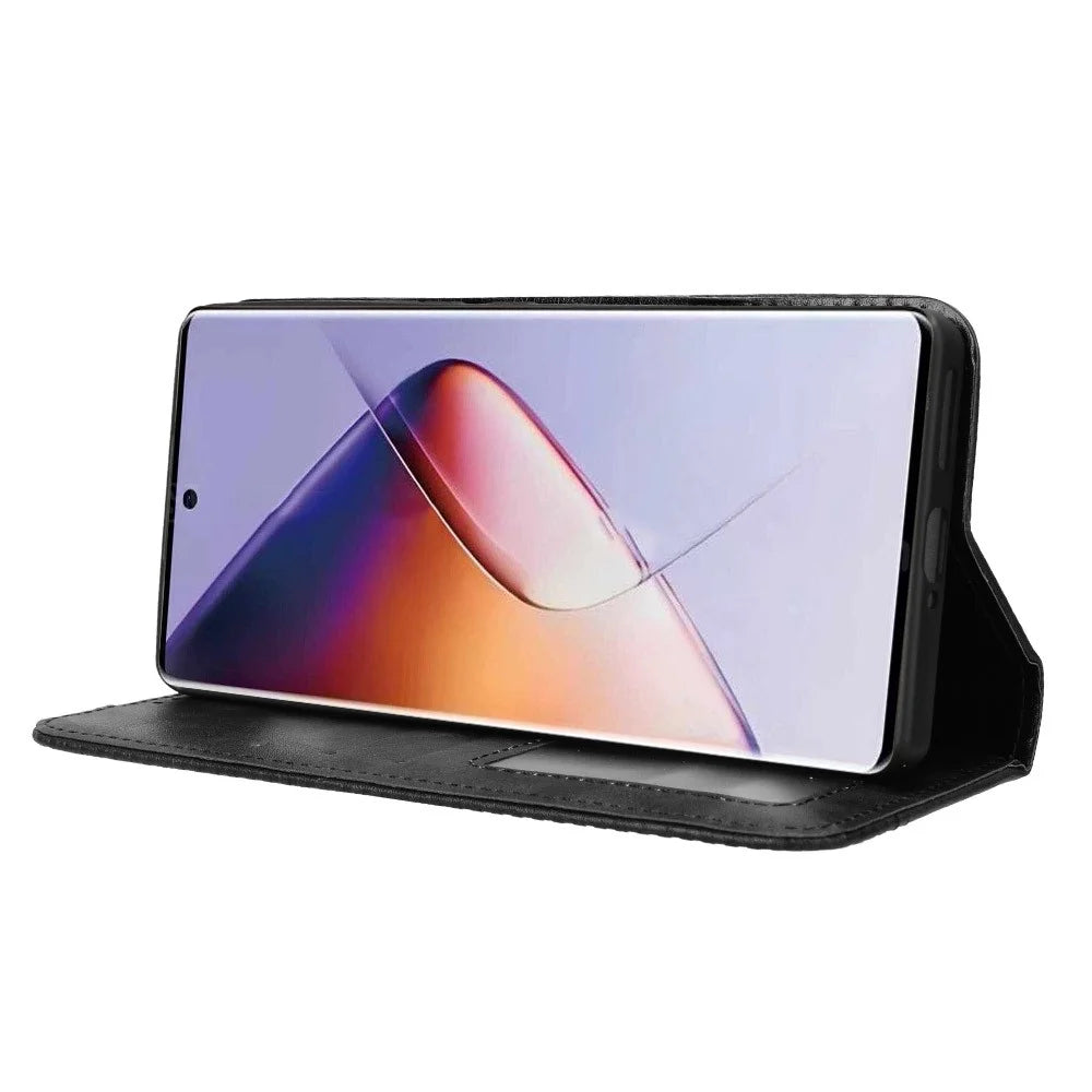For Infinix Note 40 5G X6852 Wallet Case Magnetic Closing Leather Phone Cover - Black - 3
