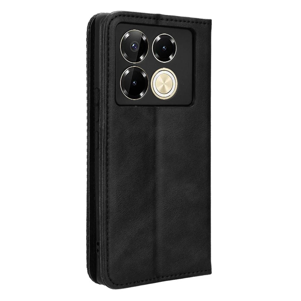 For Infinix Note 40 5G X6852 Wallet Case Magnetic Closing Leather Phone Cover - Black - 7