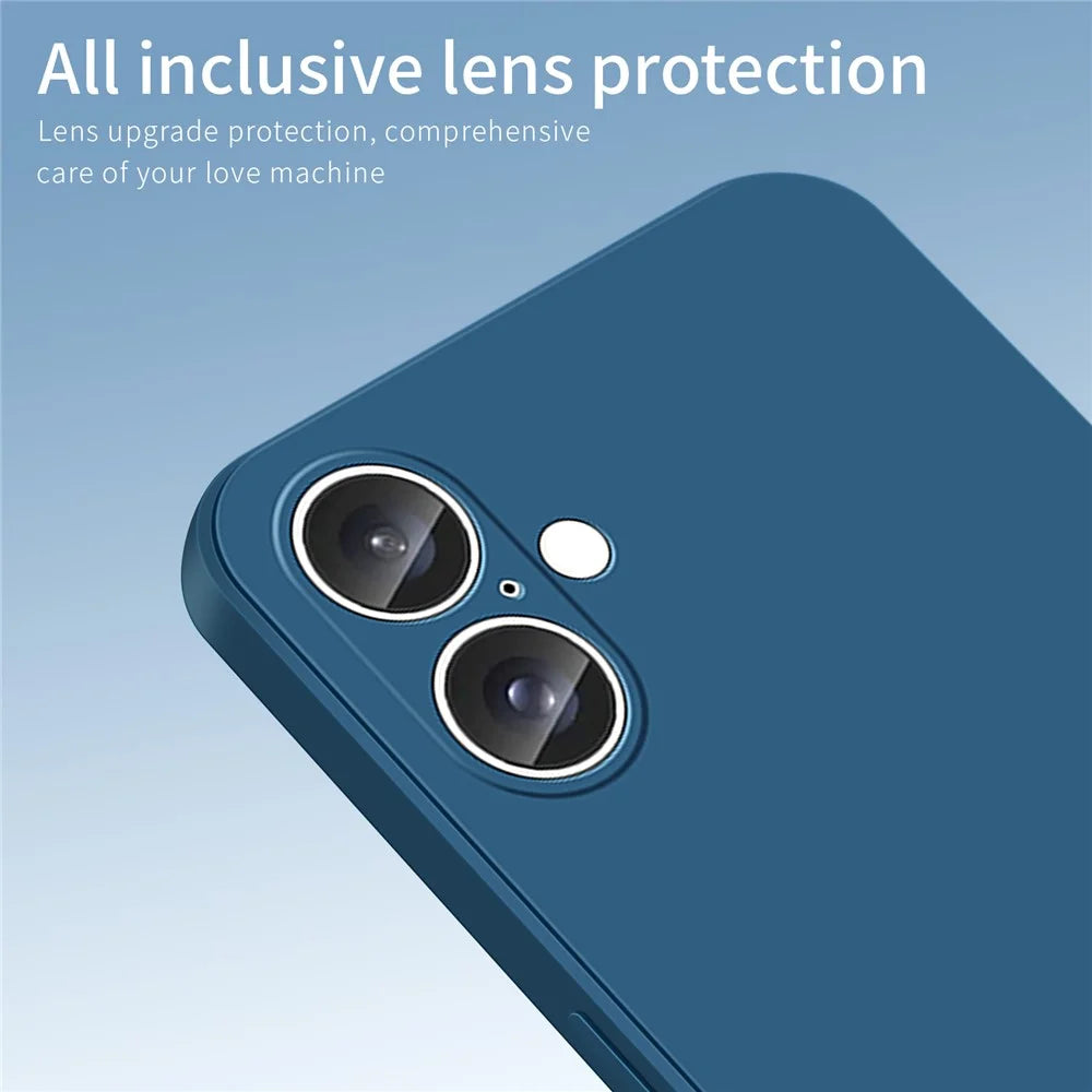 PINWUYO JK Touching Series For iPhone 16 Plus Case Anti-Scratch Silky Touch TPU Phone Cover - Navy Blue - 5