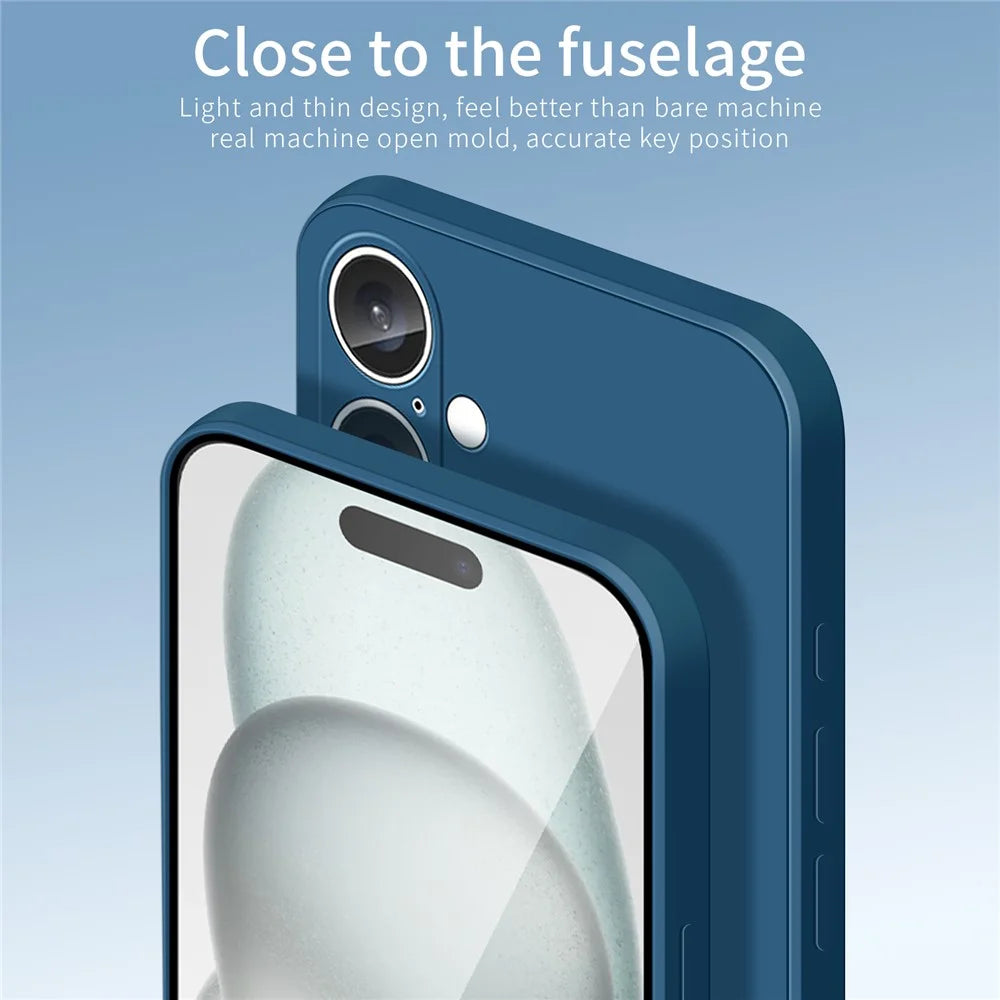 PINWUYO JK Touching Series For iPhone 16 Plus Case Anti-Scratch Silky Touch TPU Phone Cover - Navy Blue - 6