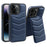 For iPhone 14 Pro Max Case Compatible with MagSafe RFID Blocking Card Slot Leather Back Cover - Blue - 1