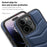 For iPhone 14 Pro Max Case Compatible with MagSafe RFID Blocking Card Slot Leather Back Cover - Blue - 7