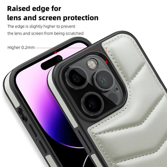 For iPhone 14 Pro Case Compatible with MagSafe RFID Blocking Card Slot Leather Back Cover - Grey - 7