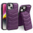 For iPhone 14 Plus Case Compatible with MagSafe RFID Blocking Card Slot Leather Back Cover - Purple - 1