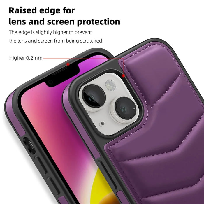 For iPhone 14 Plus Case Compatible with MagSafe RFID Blocking Card Slot Leather Back Cover - Purple - 7
