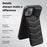 For iPhone 15 Case Card Slot Down Coat Kickstand Leather+TPU Magnetic Phone Cover - Black - 6