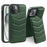For iPhone 15 Plus Case Compatible with MagSafe RFID Blocking Card Slot Kickstand Phone Cover - Green - 1