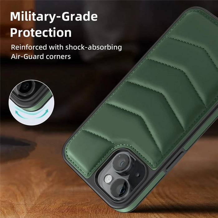 For iPhone 15 Plus Case Compatible with MagSafe RFID Blocking Card Slot Kickstand Phone Cover - Green - 4