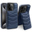 For iPhone 15 Pro Case Compatible with MagSafe RFID Blocking Card Slot Leather Back Cover - Blue - 1
