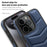 For iPhone 15 Pro Case Compatible with MagSafe RFID Blocking Card Slot Leather Back Cover - Blue - 7
