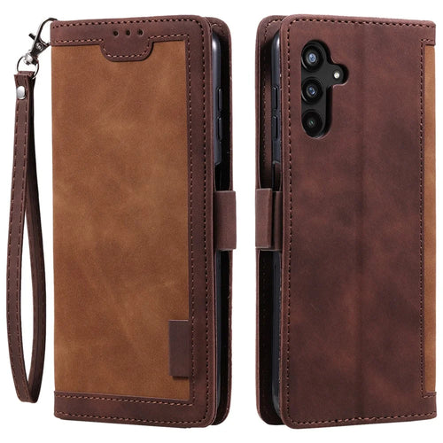 For Samsung Galaxy A16 5G / A16 4G Wallet Case RFID Blocking Stand Leather Phone Cover - Brown - 1
