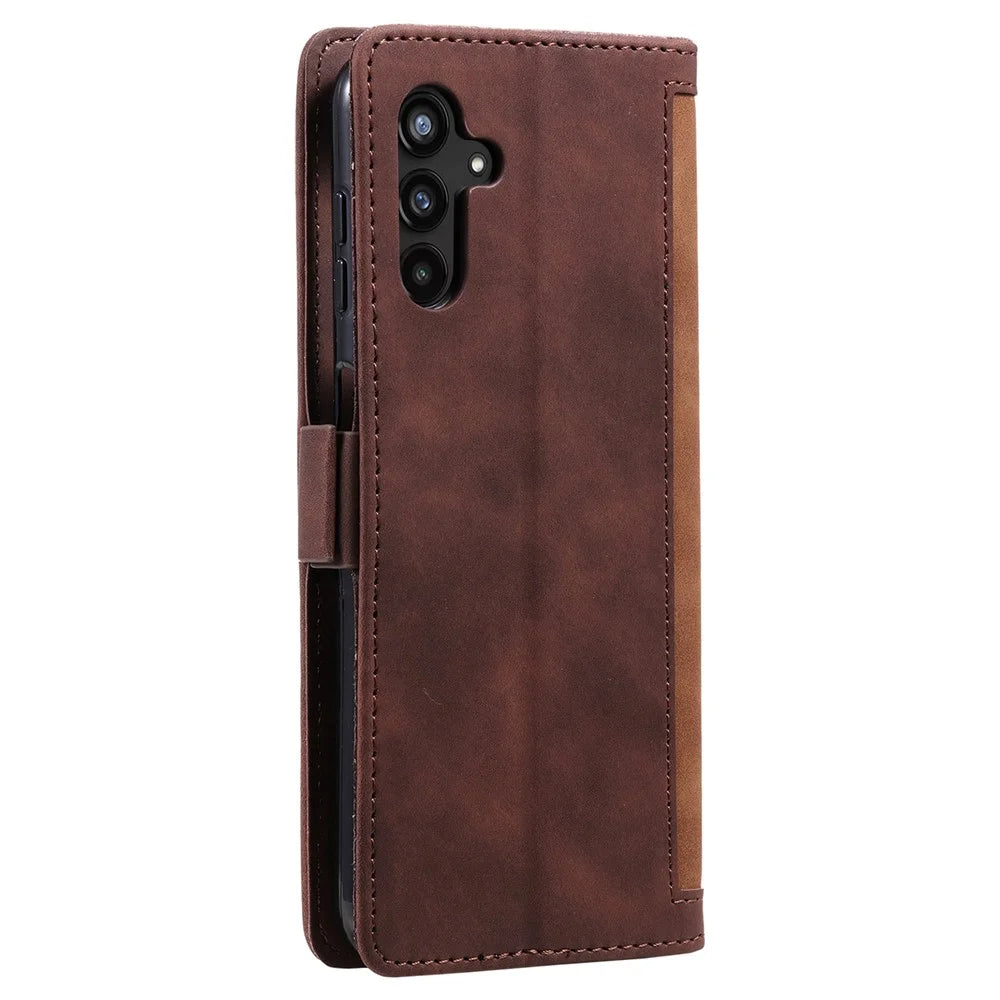 For Samsung Galaxy A16 5G / A16 4G Wallet Case RFID Blocking Stand Leather Phone Cover - Brown - 7
