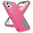 For iPhone 16 Case PC+Silicone+EVA Kickstand Drop-Proof Phone Cover - Rose+Light Cyan - 2
