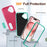 For iPhone 16 Case PC+Silicone+EVA Kickstand Drop-Proof Phone Cover - Rose+Light Cyan - 4