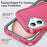 For iPhone 16 Case PC+Silicone+EVA Kickstand Drop-Proof Phone Cover - Rose+Light Cyan - 5
