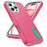 For iPhone 16 Pro Case PC+Silicone+EVA 3-in-1 Protective Phone Cover with Kickstand - Rose+Light Cyan - 2