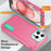 For iPhone 16 Pro Case PC+Silicone+EVA 3-in-1 Protective Phone Cover with Kickstand - Rose+Light Cyan - 3