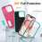 For iPhone 16 Pro Case PC+Silicone+EVA 3-in-1 Protective Phone Cover with Kickstand - Rose+Light Cyan - 4