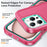 For iPhone 16 Pro Case PC+Silicone+EVA 3-in-1 Protective Phone Cover with Kickstand - Rose+Light Cyan - 5