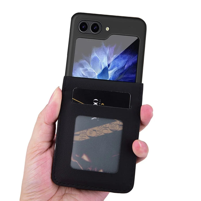 For Samsung Galaxy Z Flip7 FE 5G / Z Flip6 5G Case Rhombus Pattern Leather Phone Cover - Black - 2