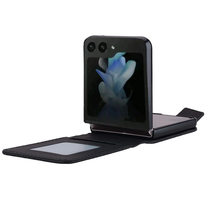 For Samsung Galaxy Z Flip7 FE 5G / Z Flip6 5G Case Rhombus Pattern Leather Phone Cover - Black - 5